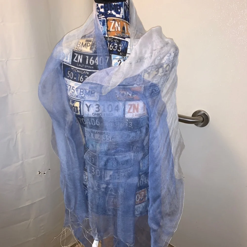 Coldwater Creek Gauze look-Blue/White Color Blend